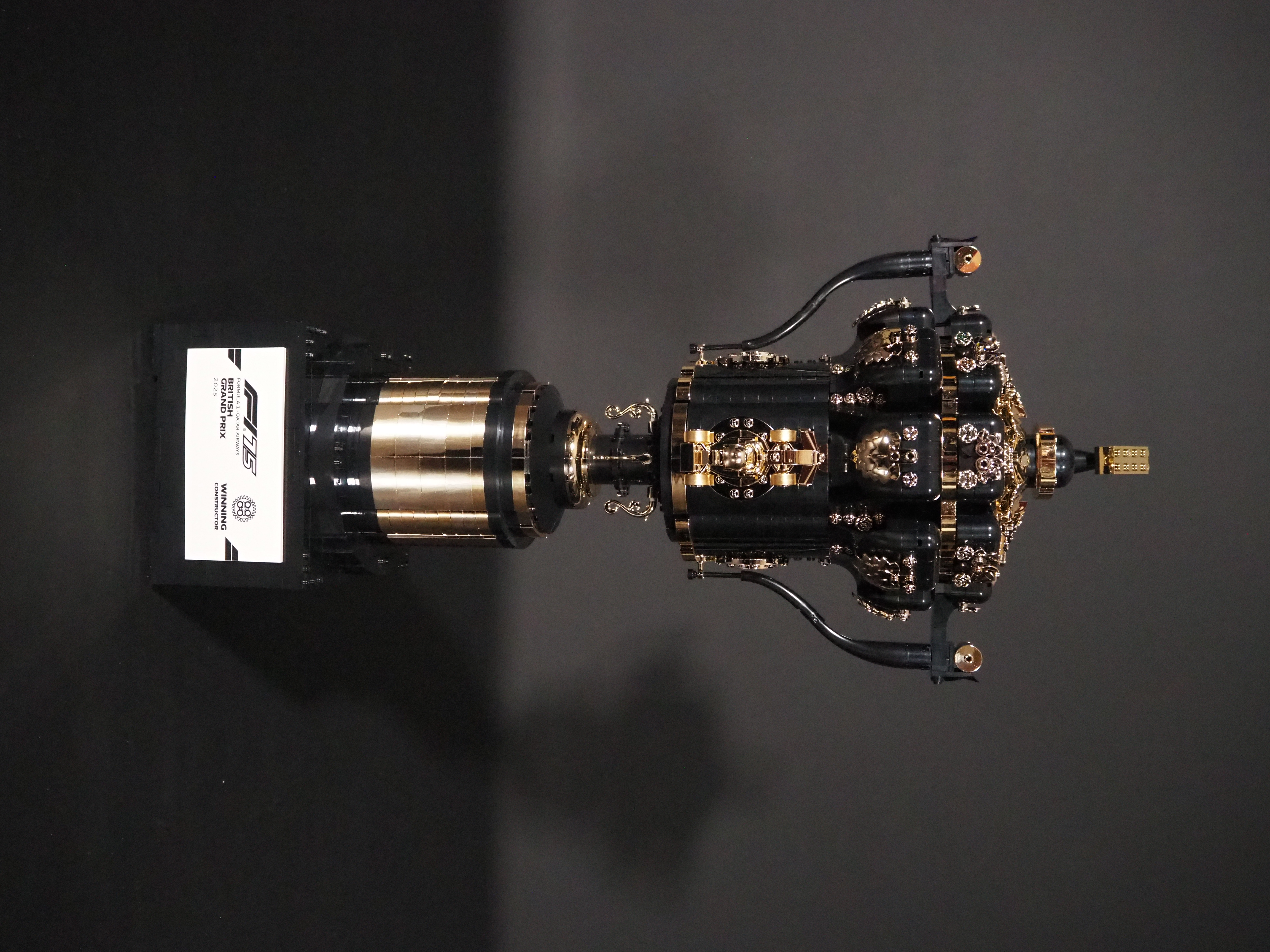 2025 British Grand Prix Constructors' Trophy — LEGO sculpture