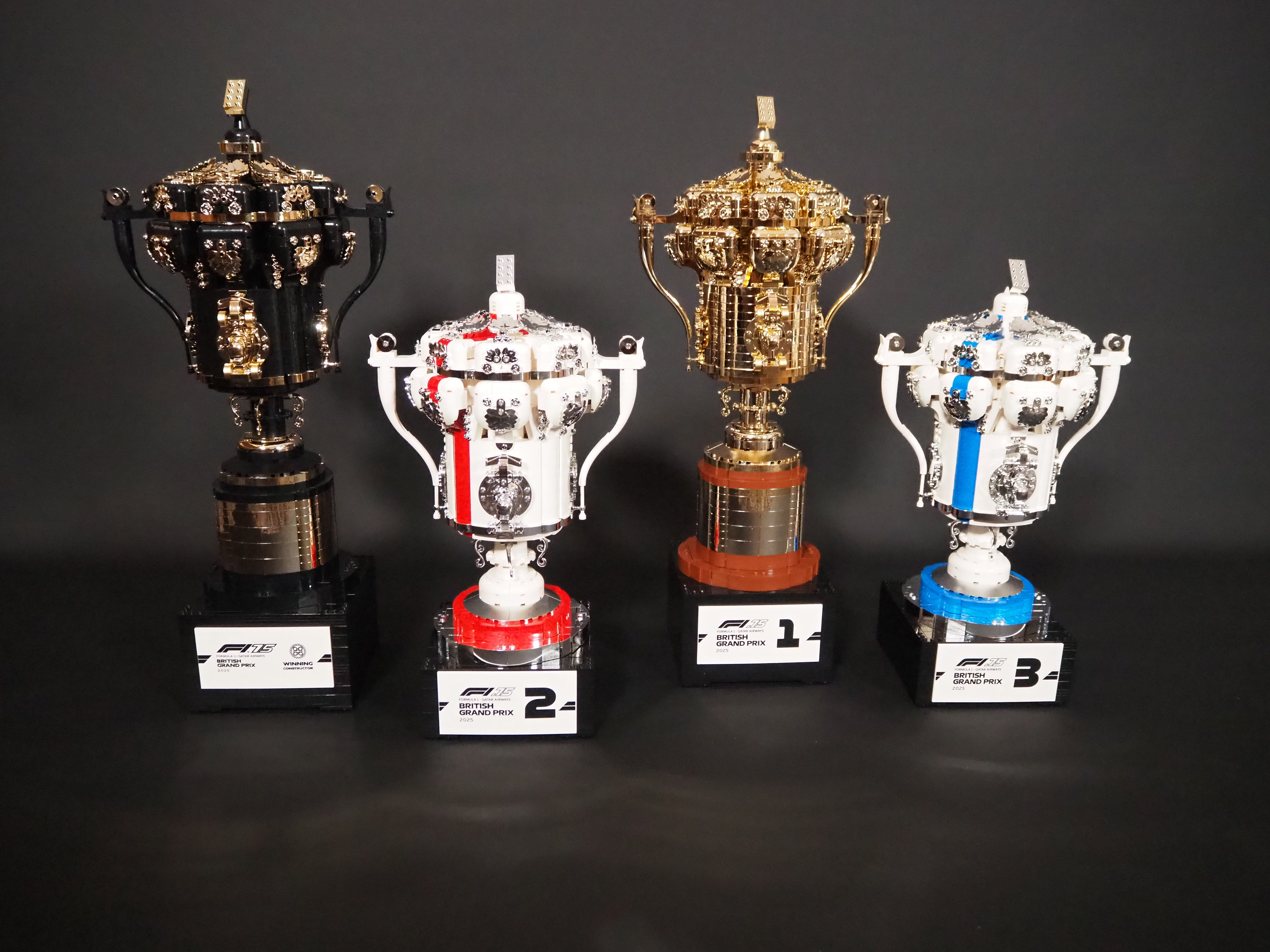 LEGO trophy replicas inspired by the 2025 Silverstone British Grand Prix